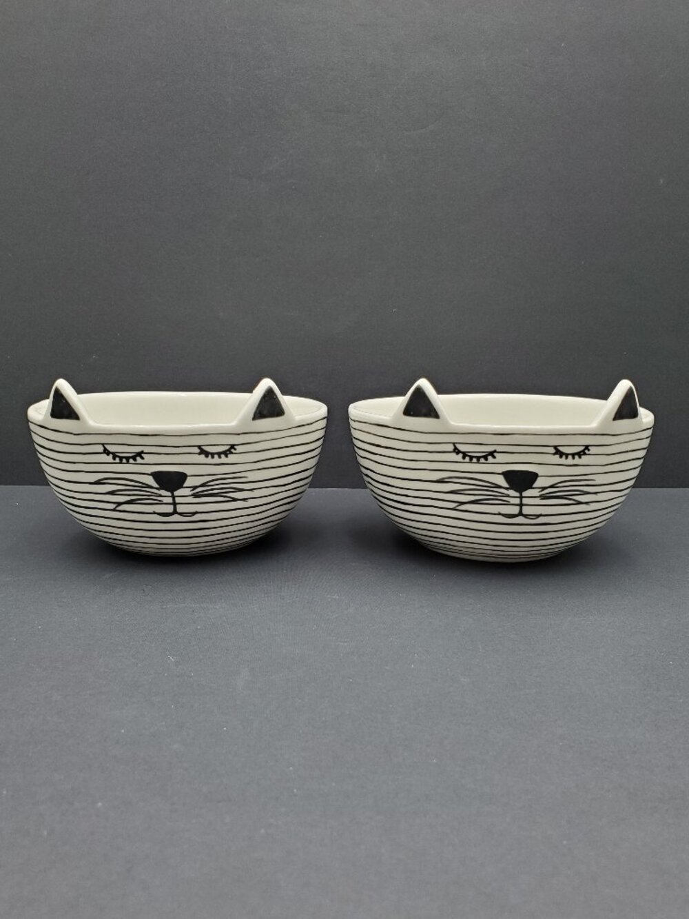 Tabletops Gallery Cat Face Soup Bowls Striped Sleeping Kitten Cereal Bowls